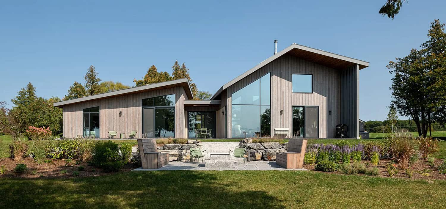 modern lake house exterior