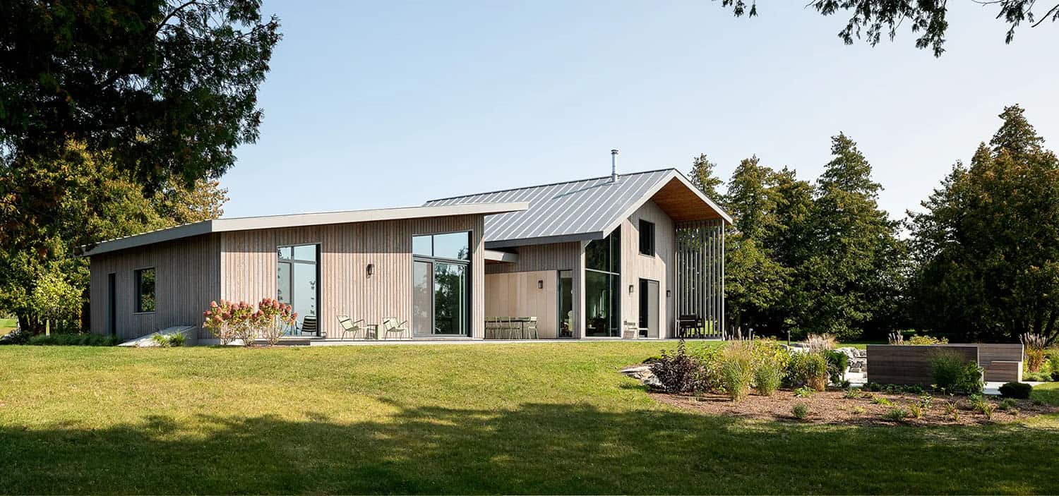 modern lake house exterior