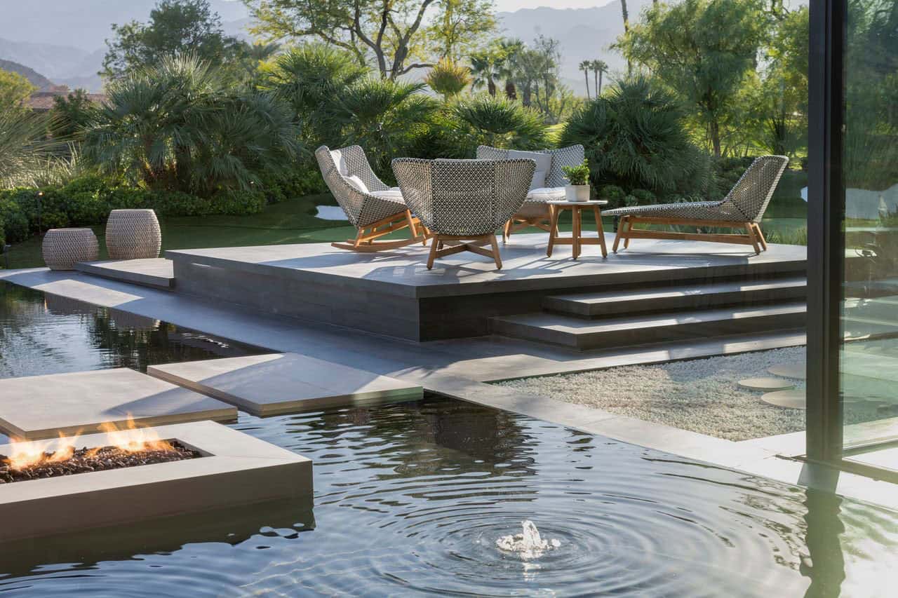 modern luxury house exterior with a pool