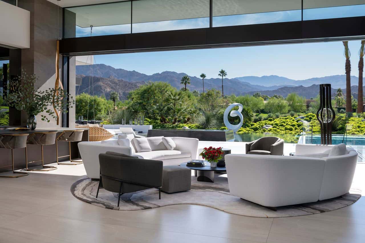 modern living room with a view