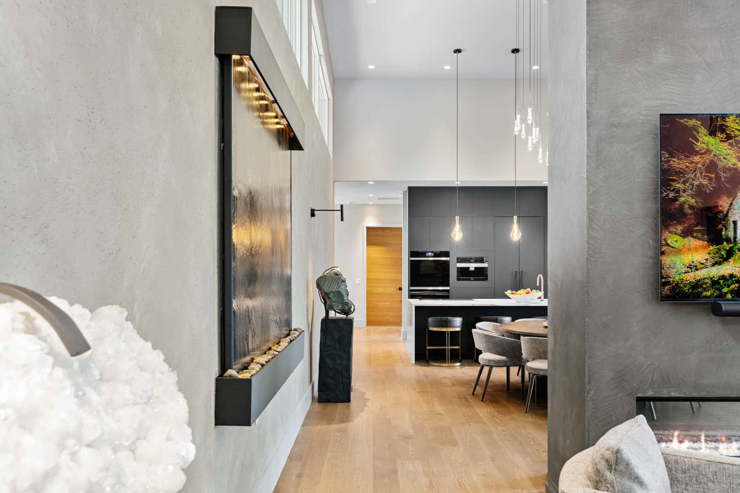 modern living room band kitchen