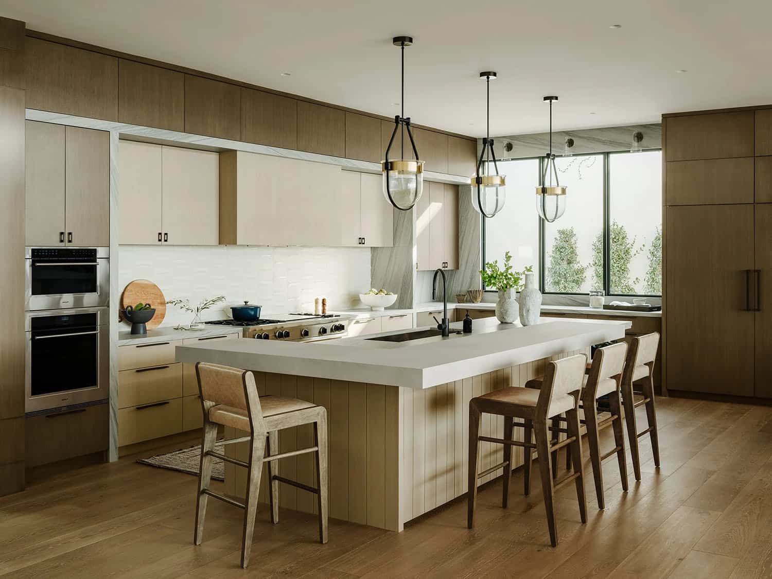 organic modern kitchen with a large island
