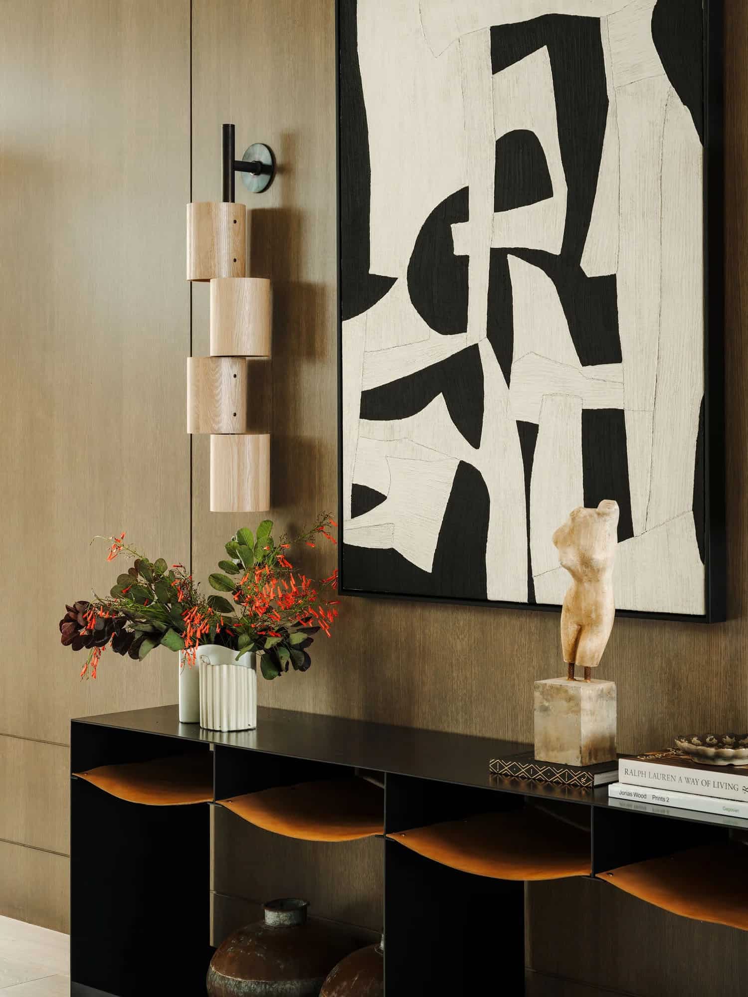 organic modern entry console table
