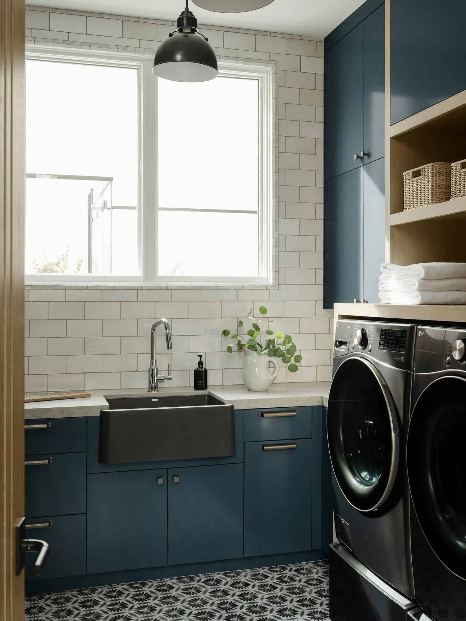 organic modern laundry room