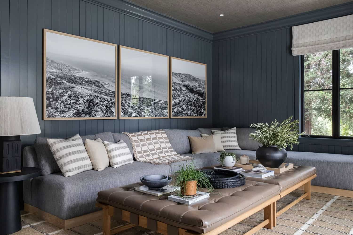 transitional style family room
