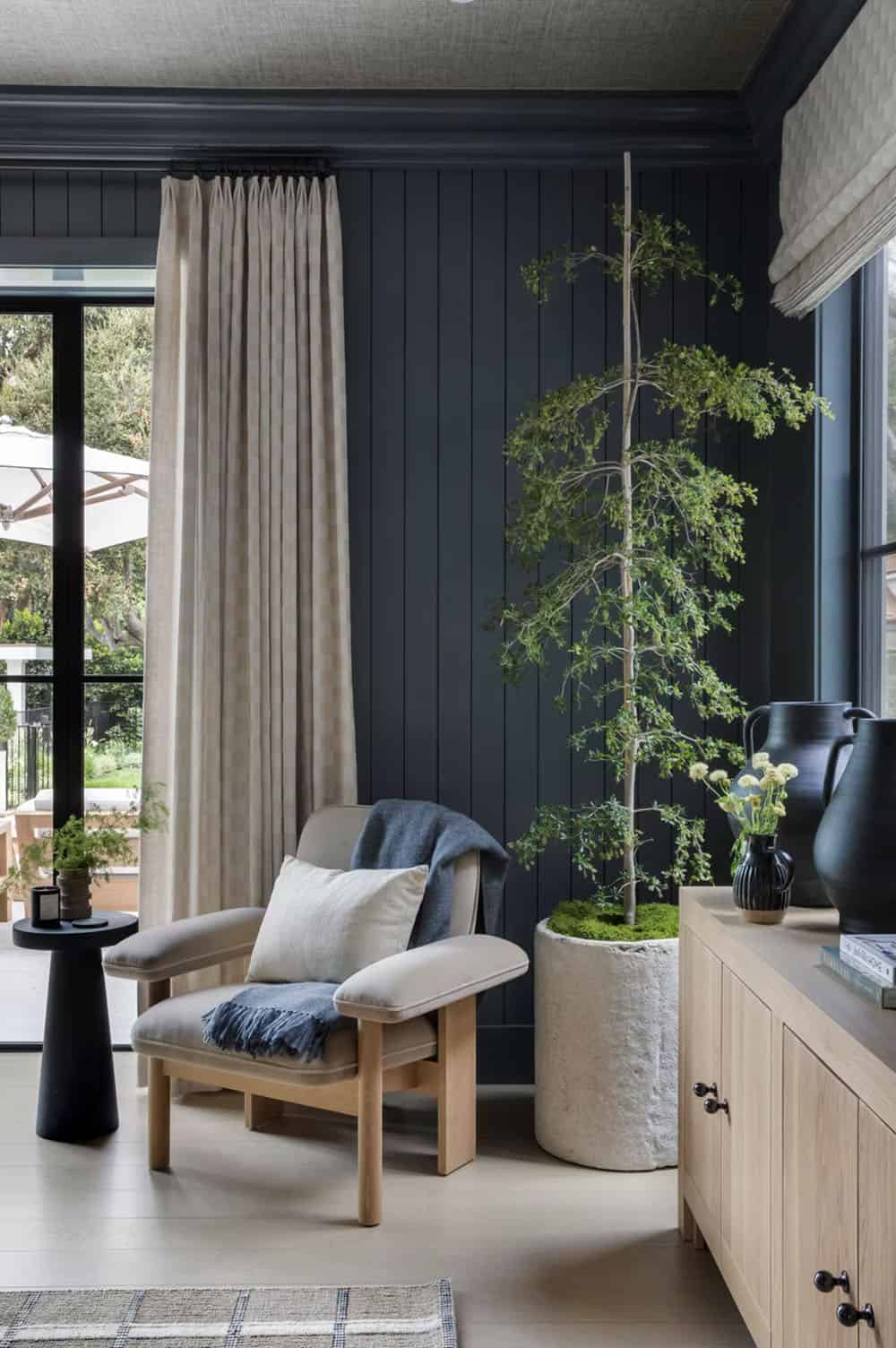transitional style family room