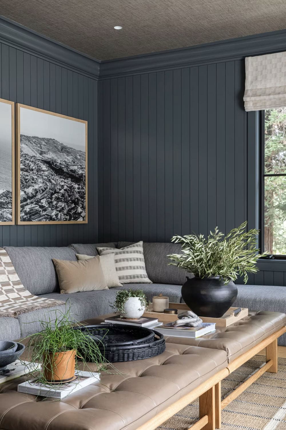 transitional style family room