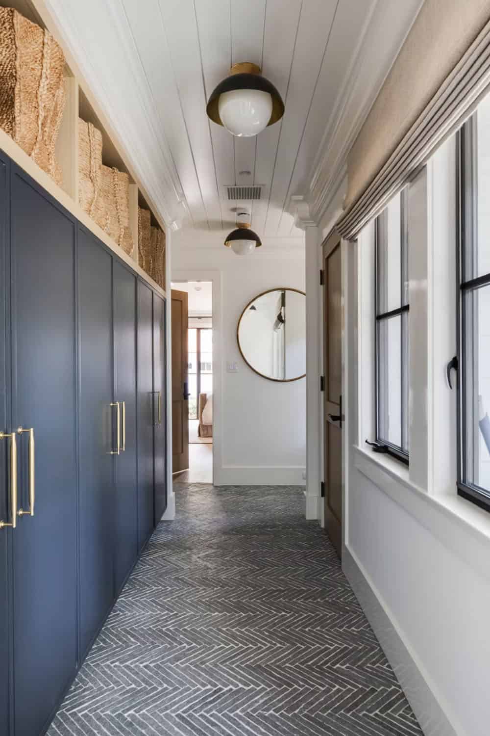 transitional style hallway
