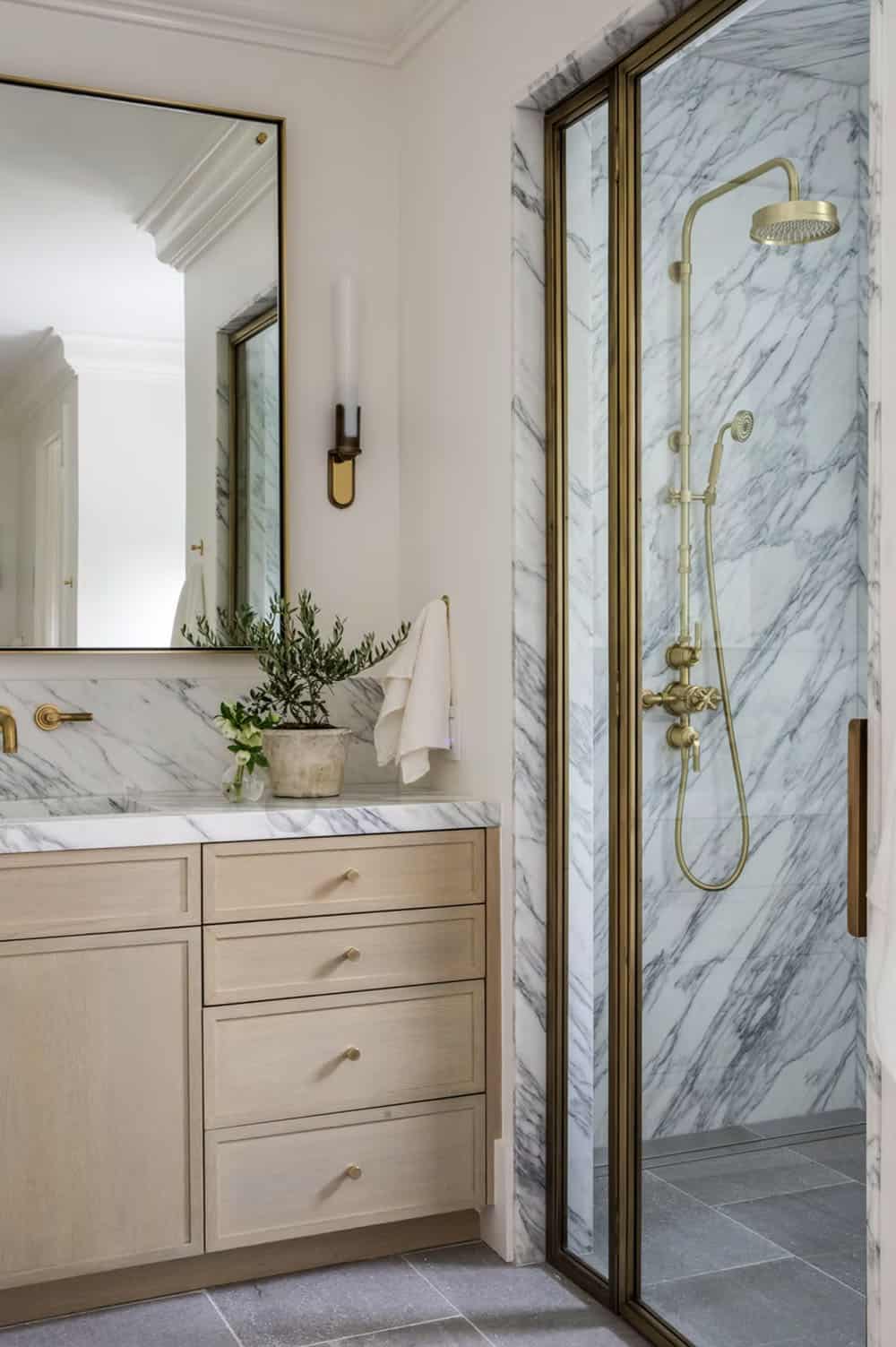 transitional style bathroom vanity
