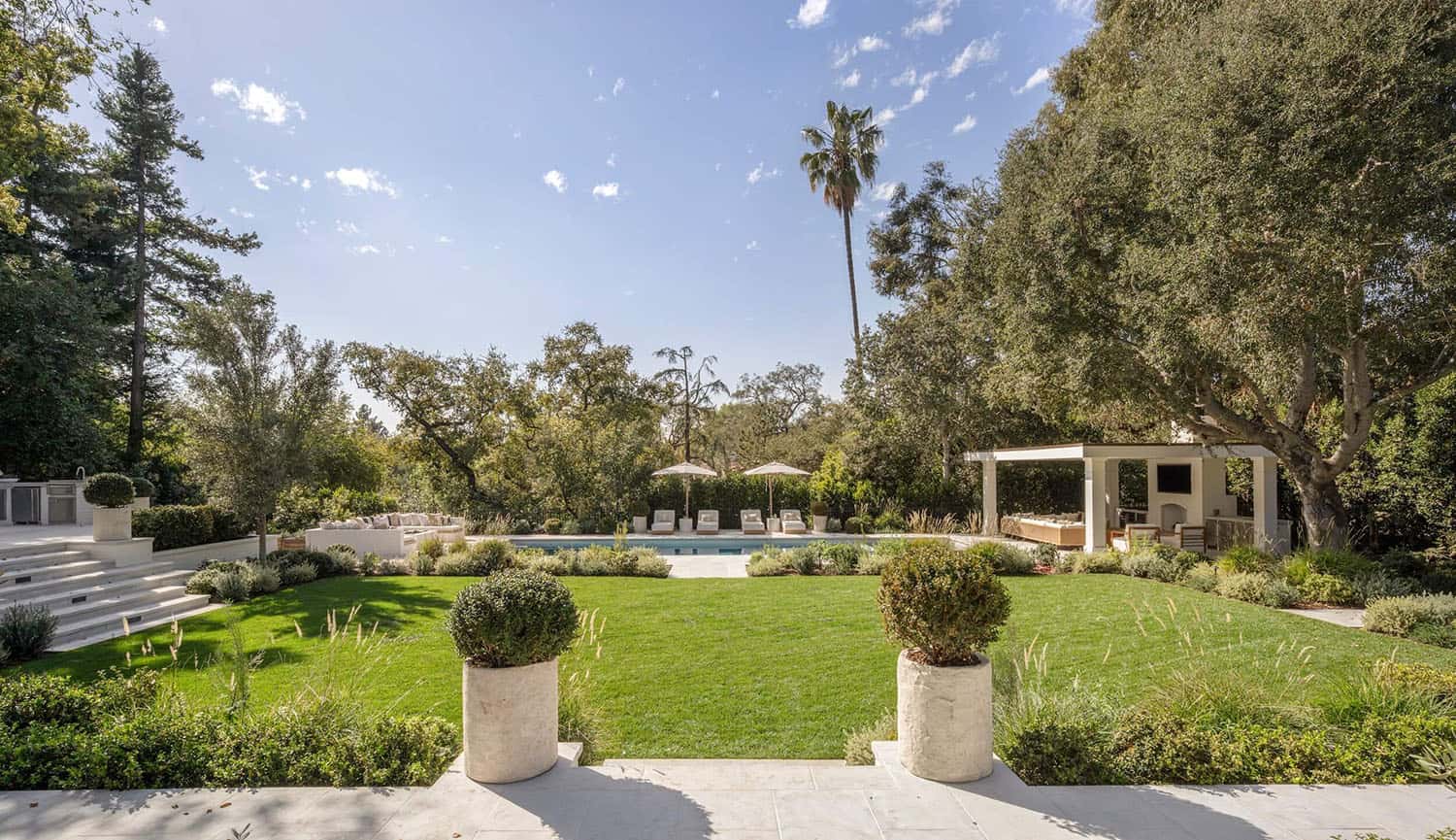 southern inspired home exterior landscape view