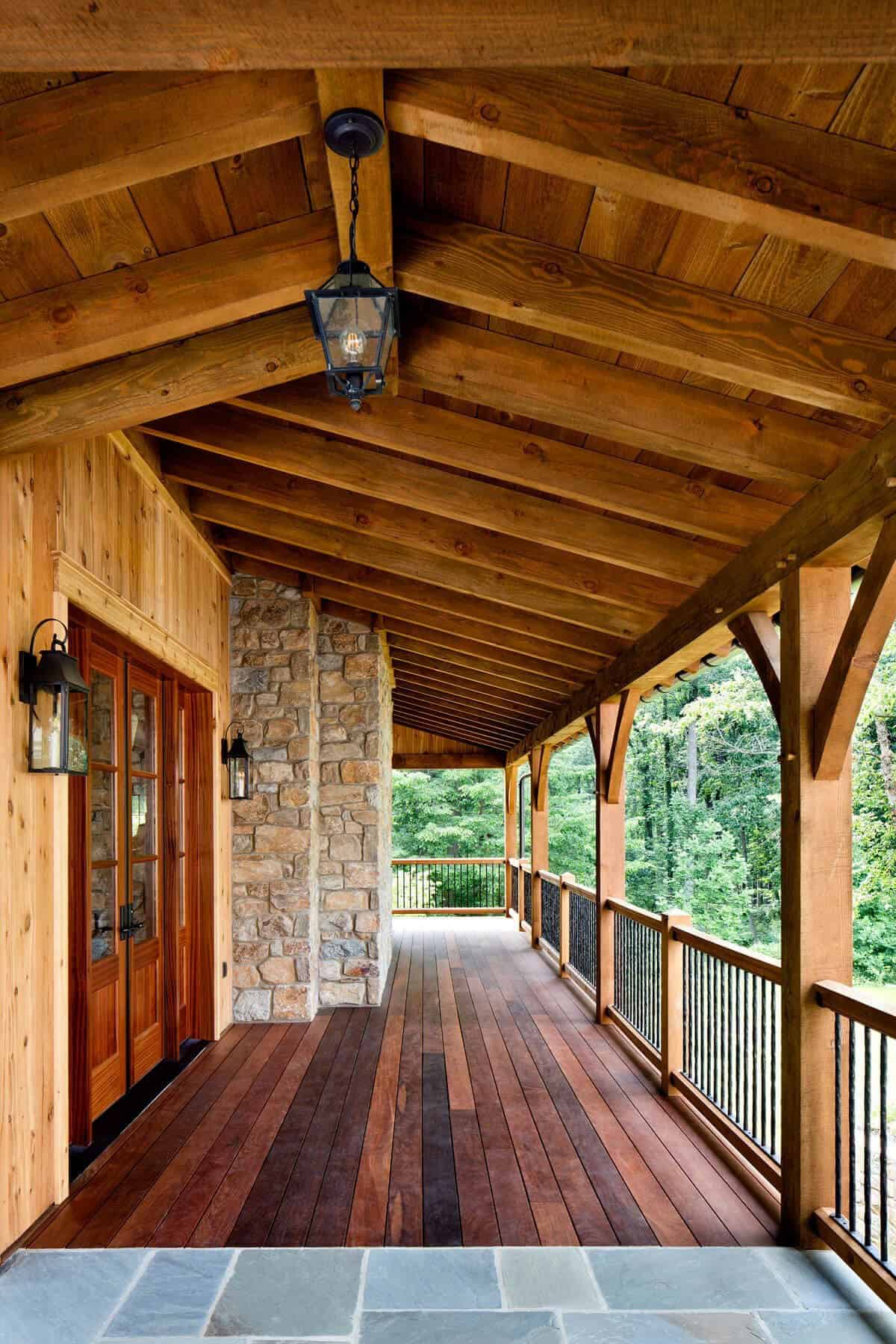 rustic entertainment barn front deck