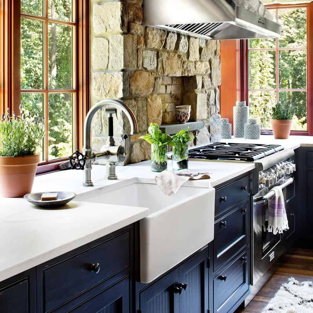 rustic kitchen sink detail