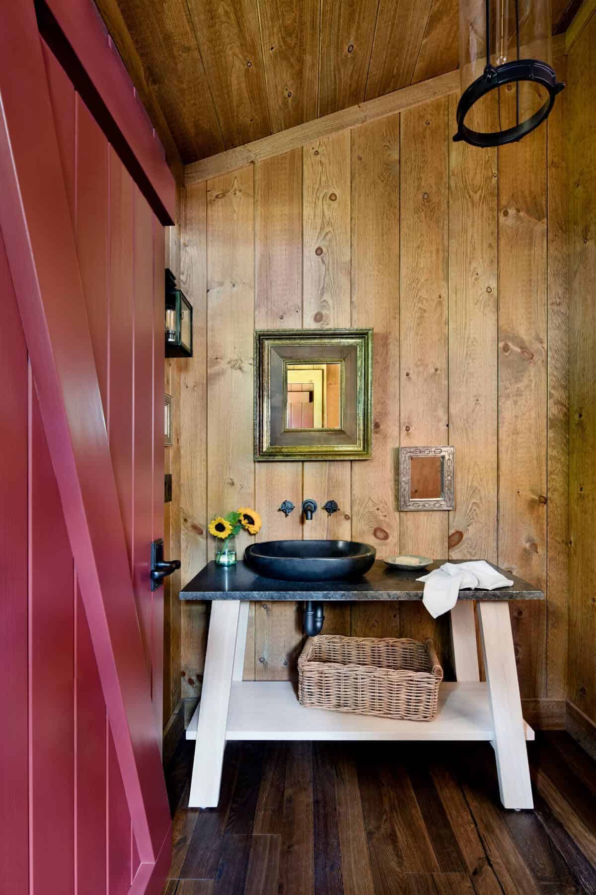 rustic powder room