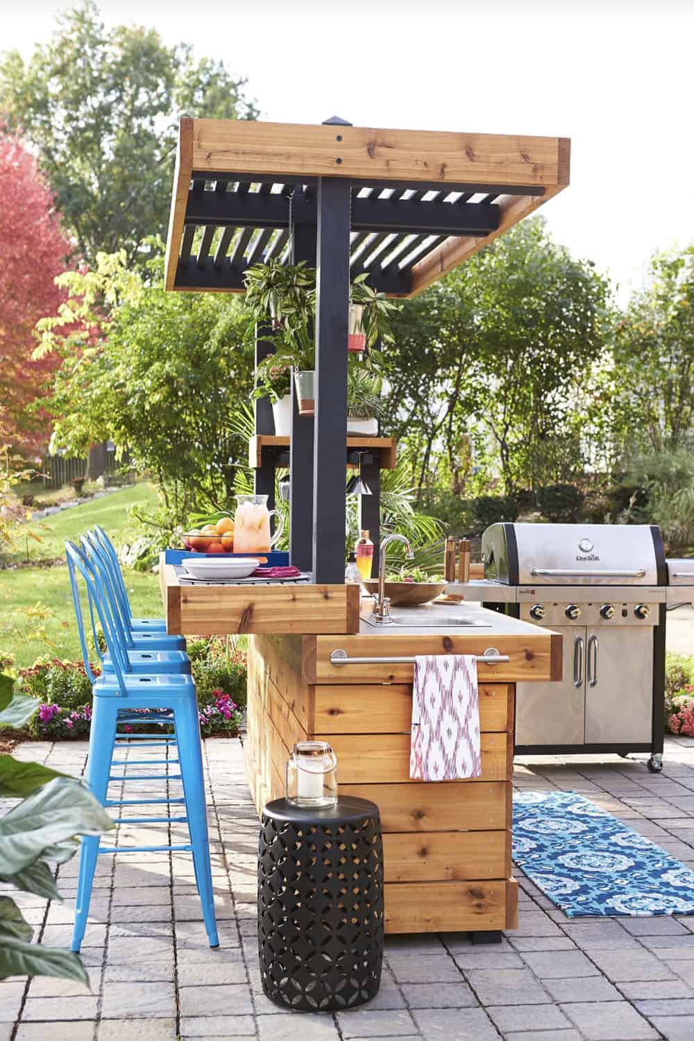 backyard bar and grilling station