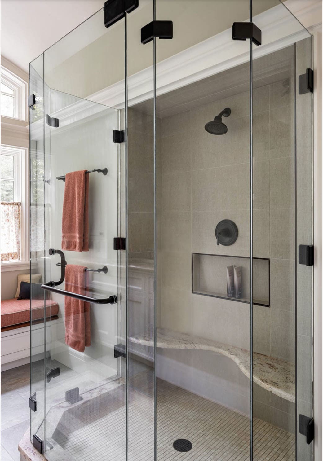traditional style bathroom shower