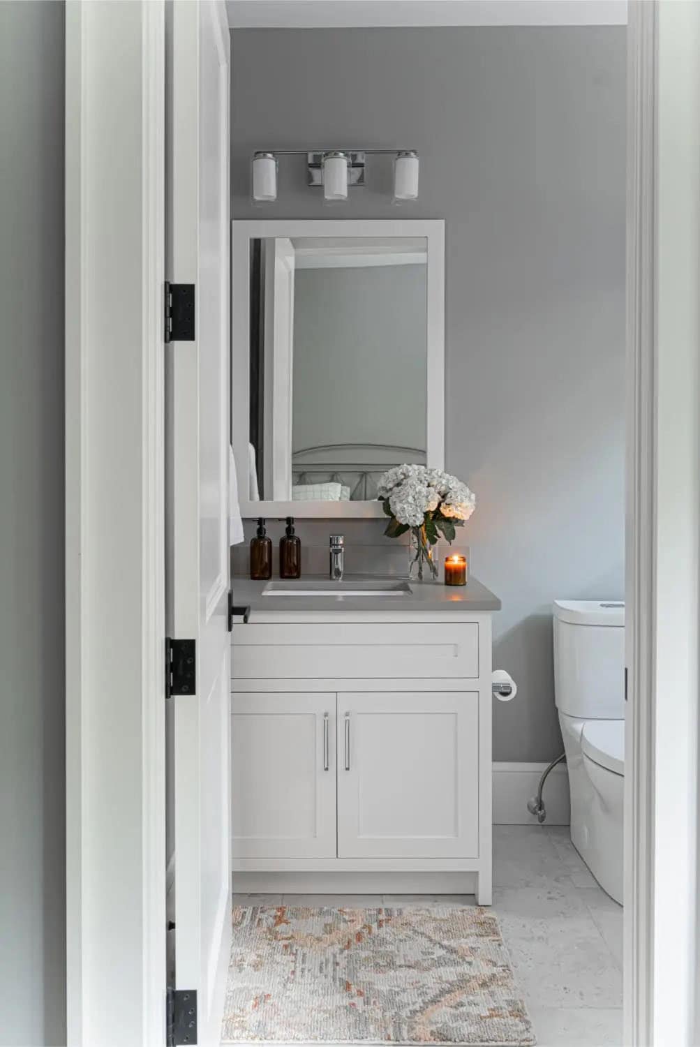 transitional style powder room