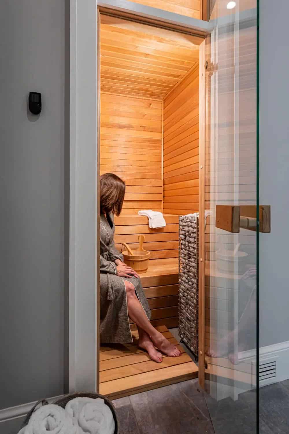 transitional style sauna