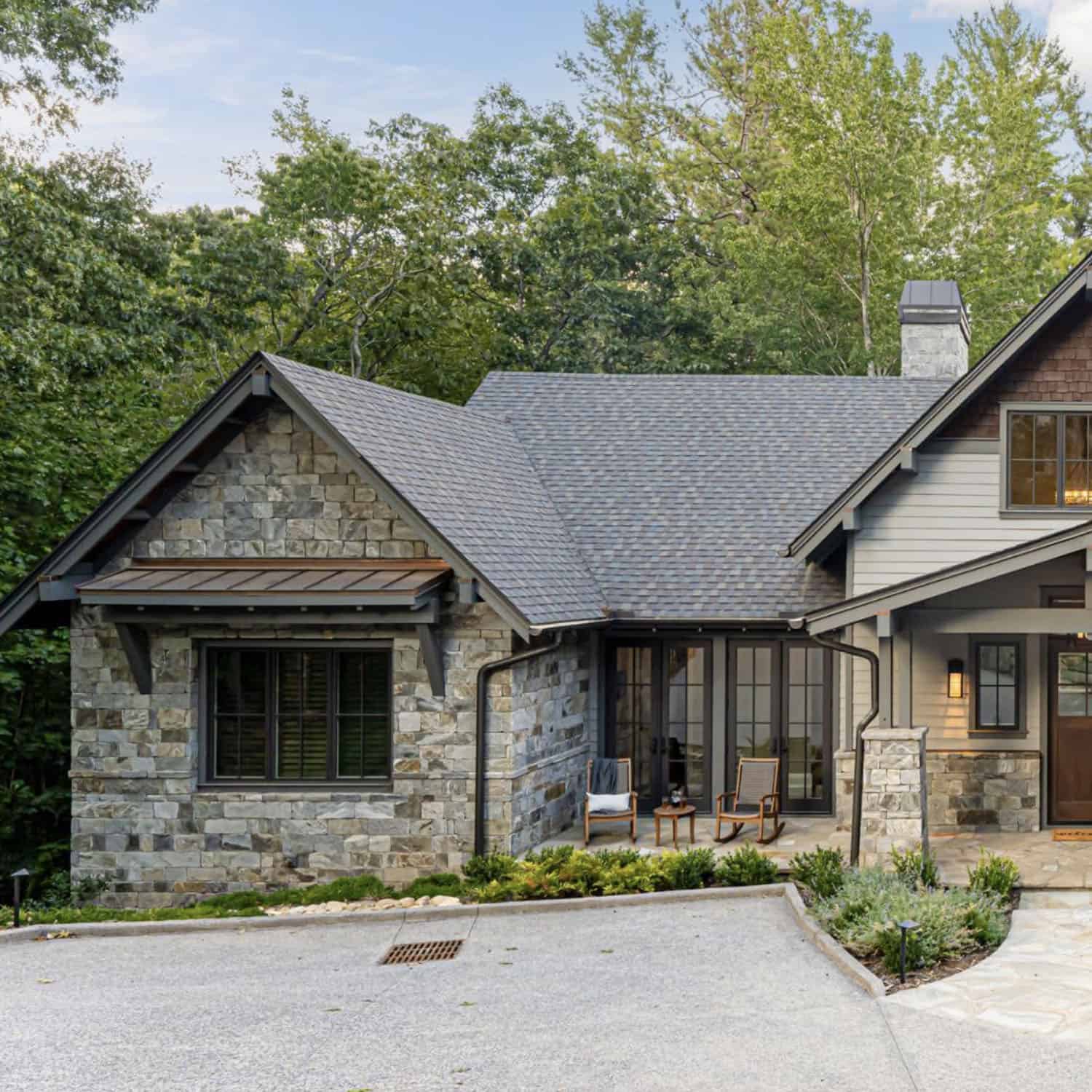 transitional style mountain home exterior