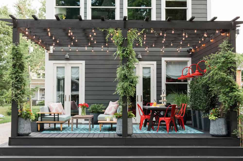 backyard deck with a pergola