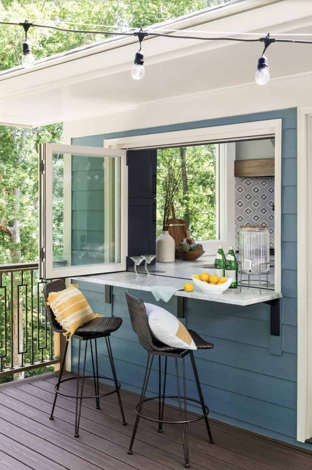 indoor-outdoor bar with chairs