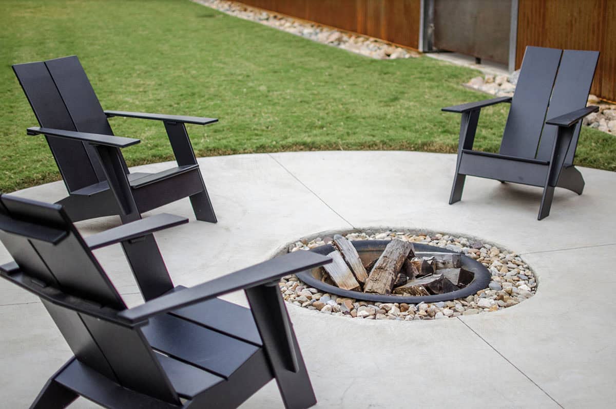 recessed wood burning fire pit