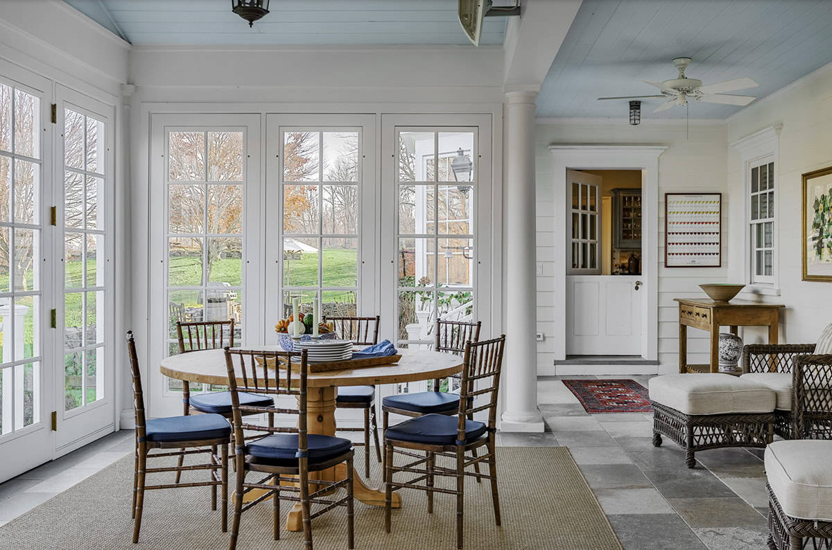 three-season farmhouse style sunroom
