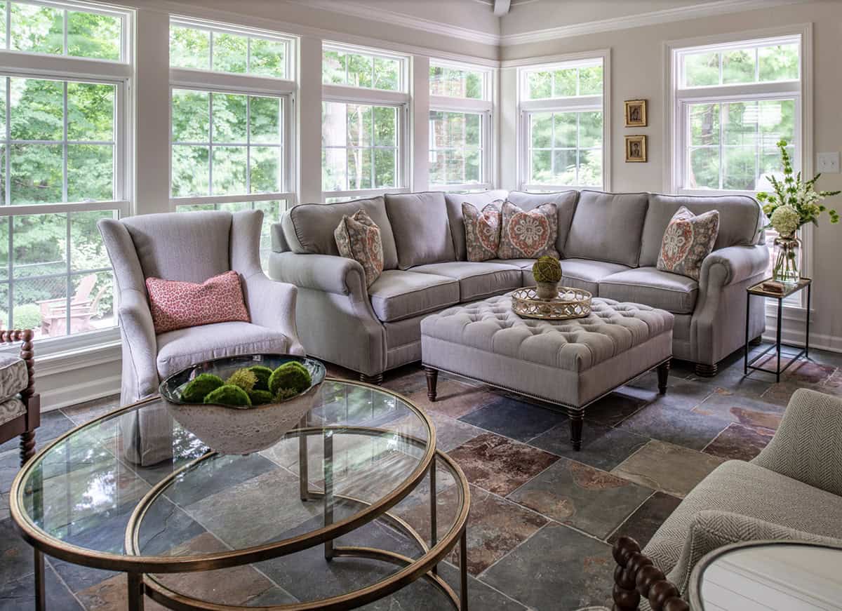 traditional style four-season sunroom