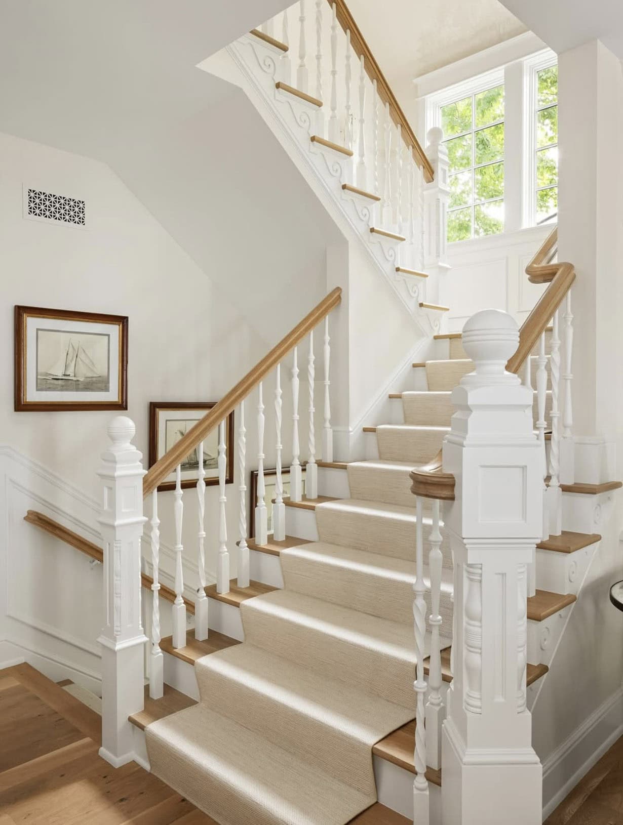 coastal cottage-style staircase