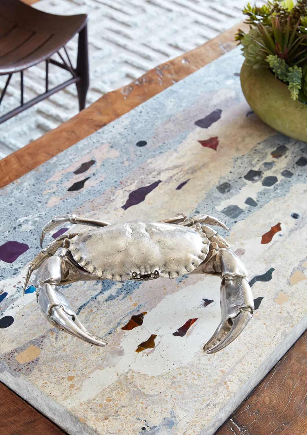 coastal style family room coffee table detail