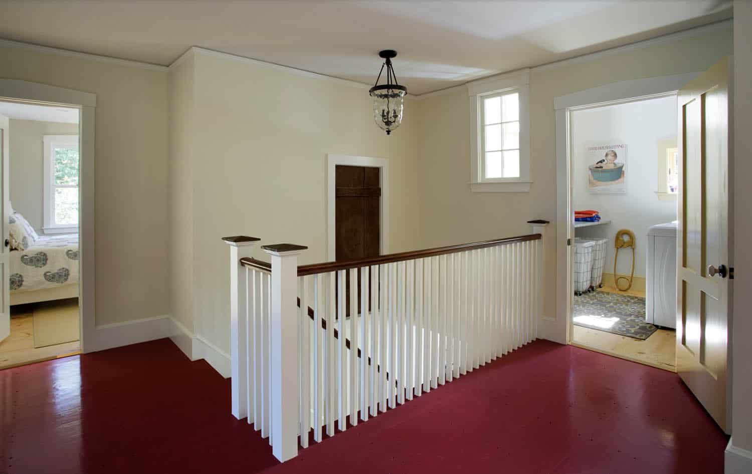farmhouse style upstairs hallway