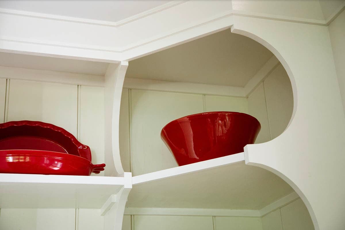 farmhouse style kitchen cabinet detail