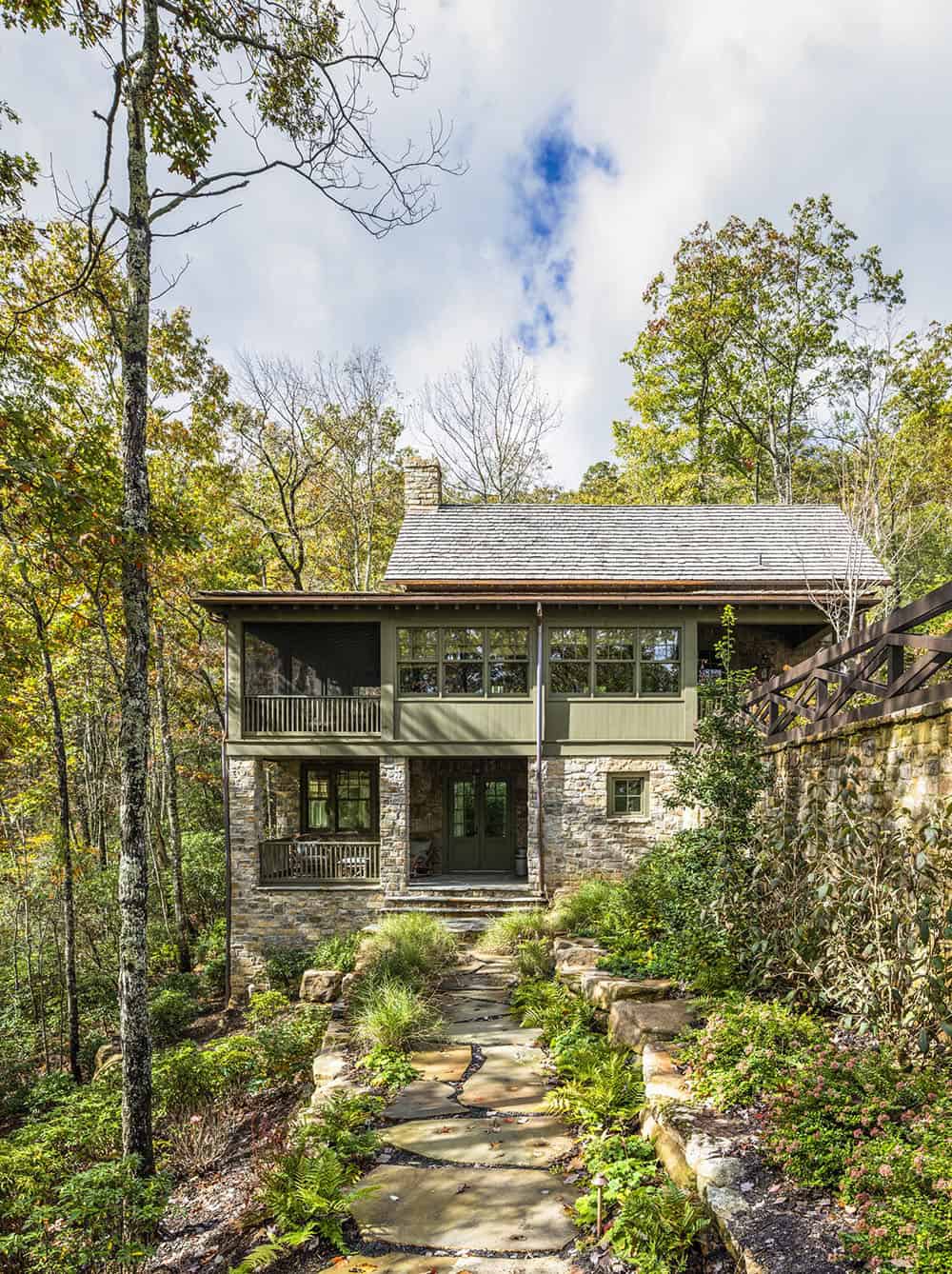 rustic guest cottage exterior