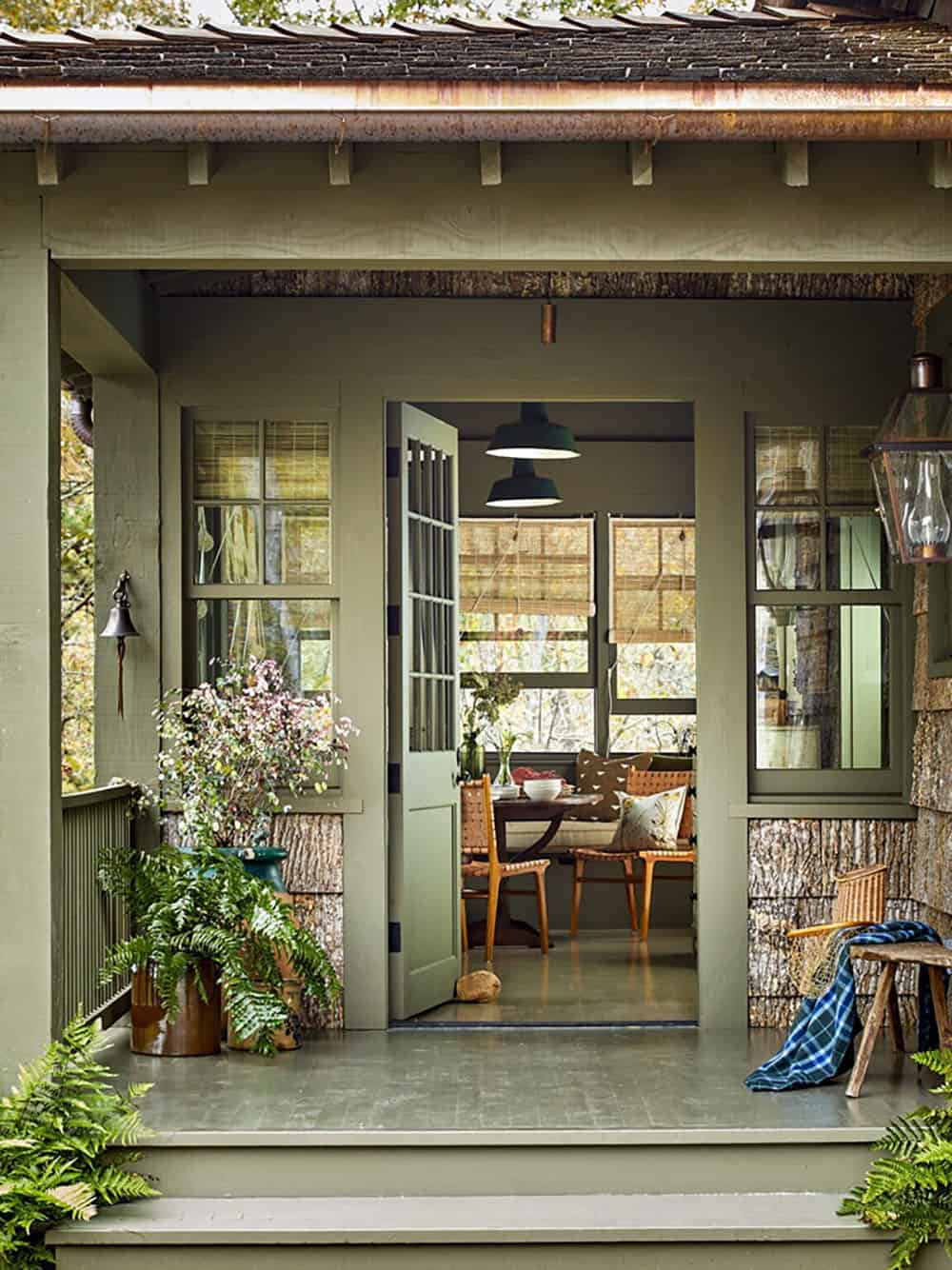 rustic guest cottage exterior entry