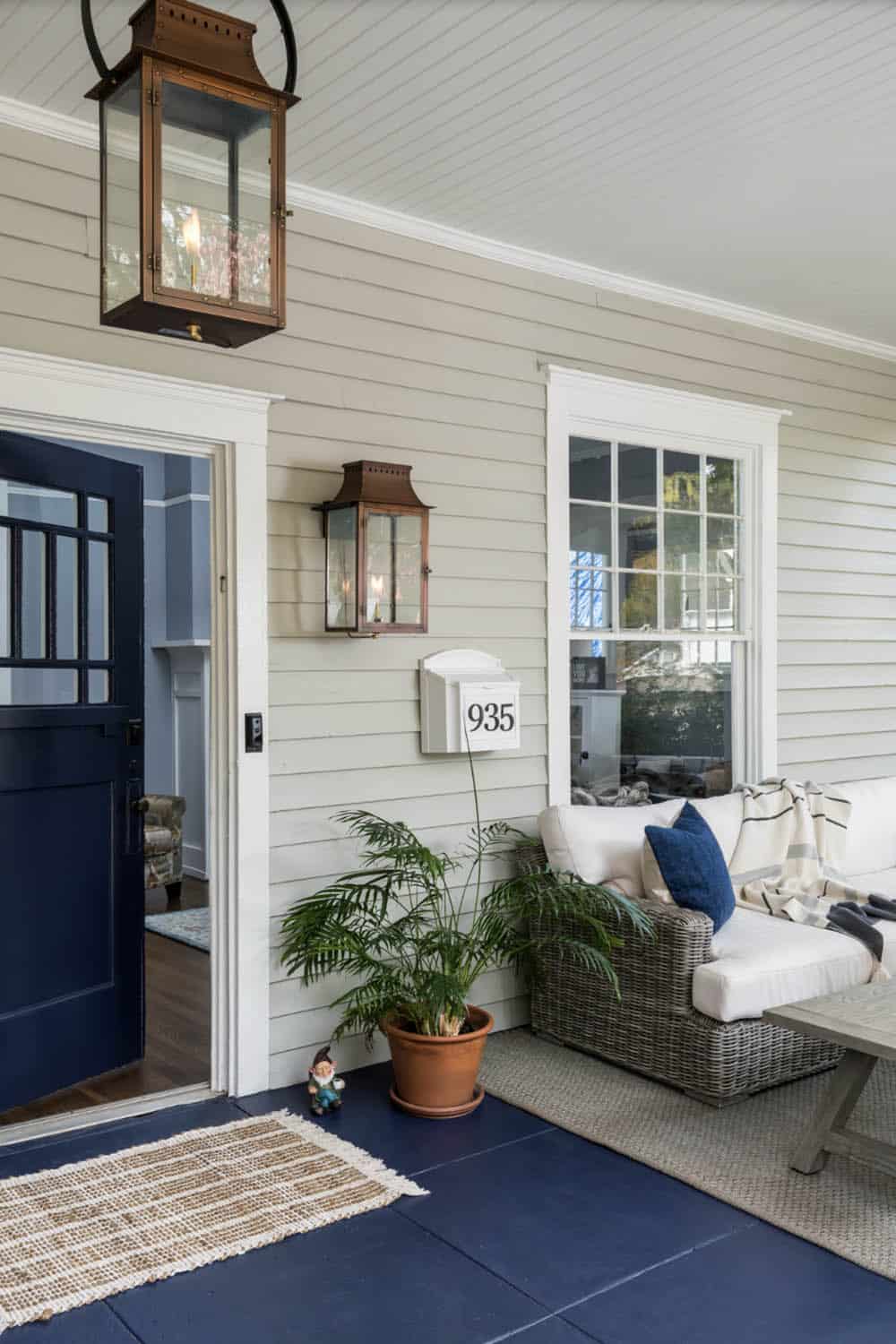 transitional style front porch