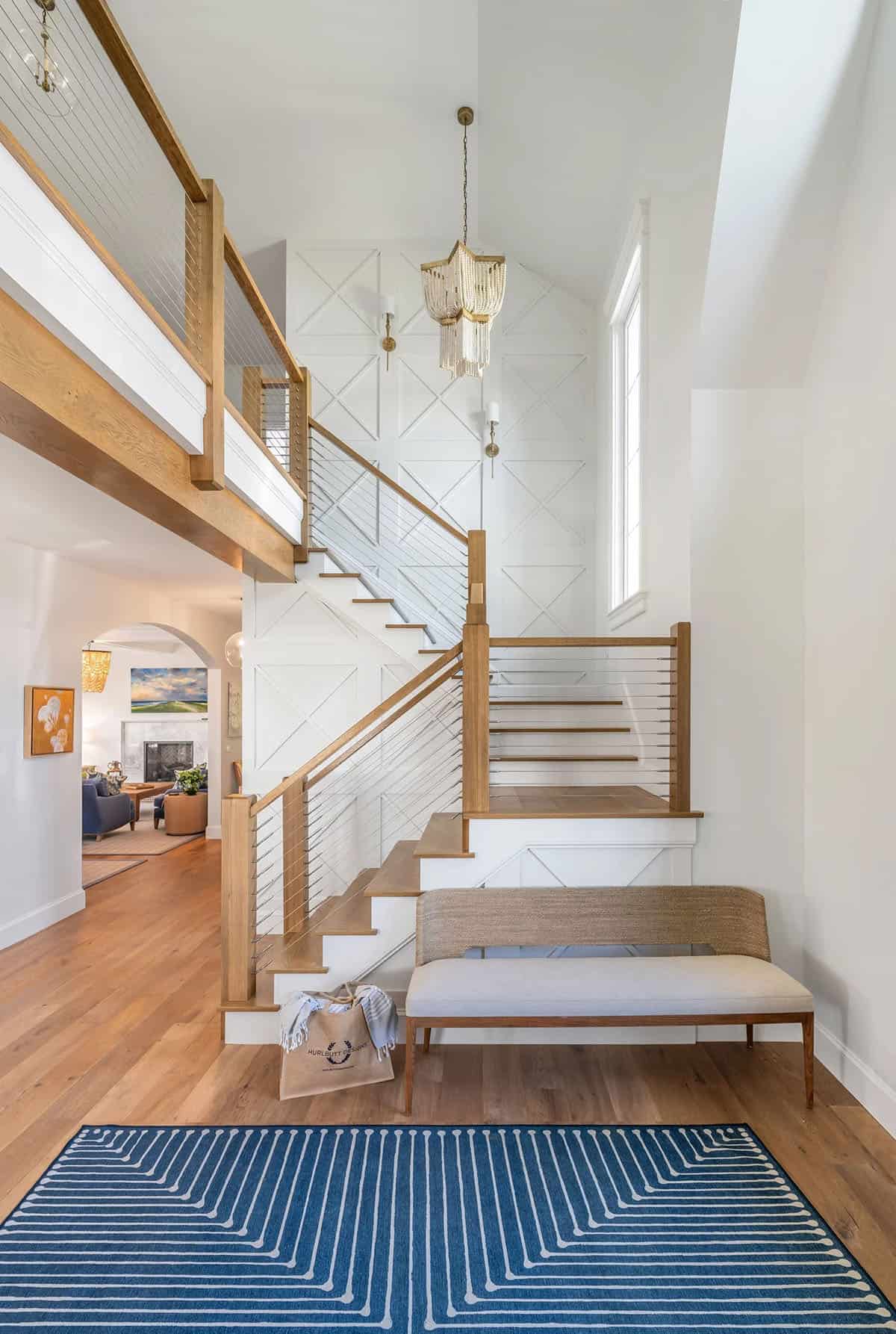 beach house entry with a staircase