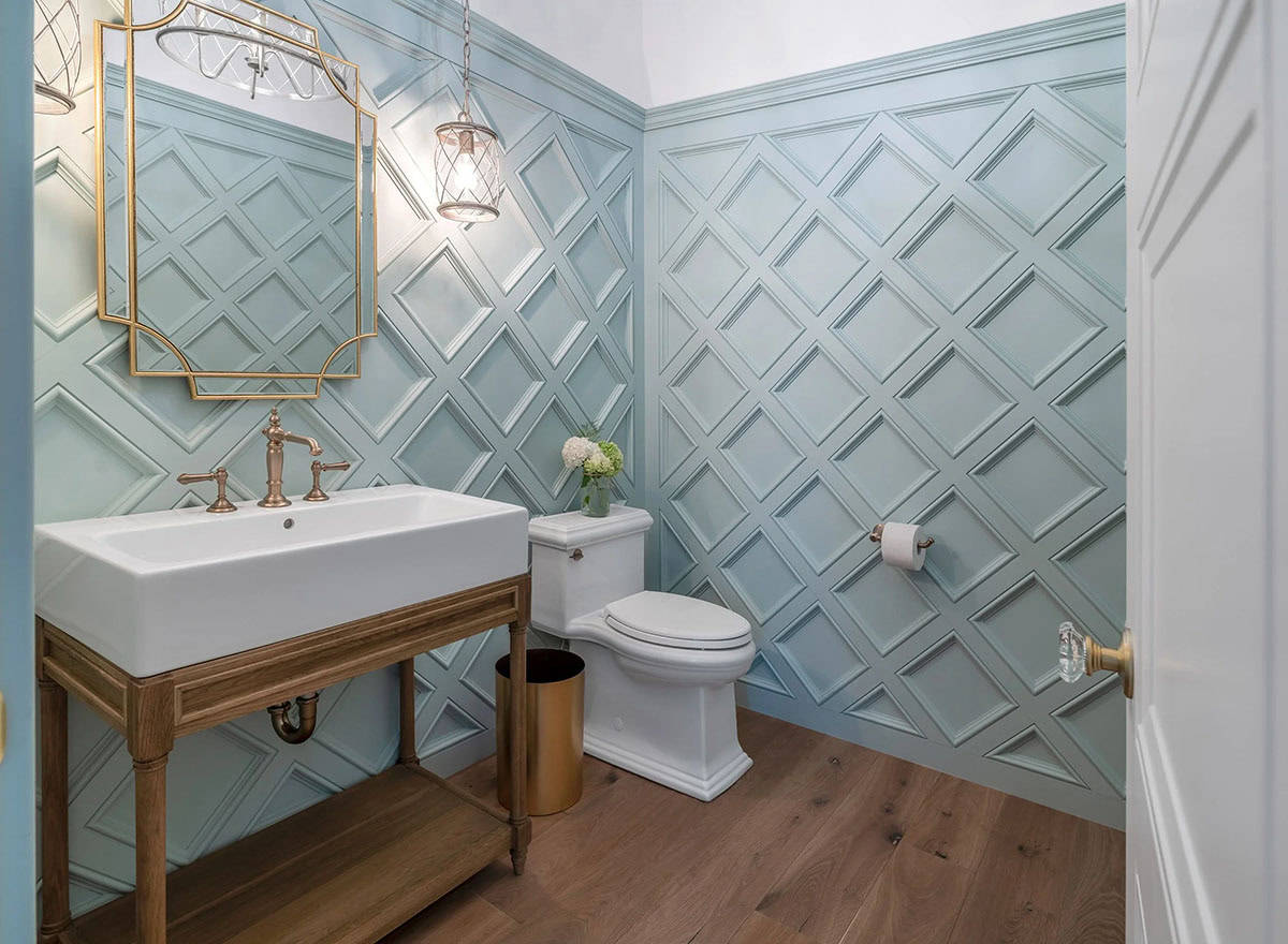 beach style powder room