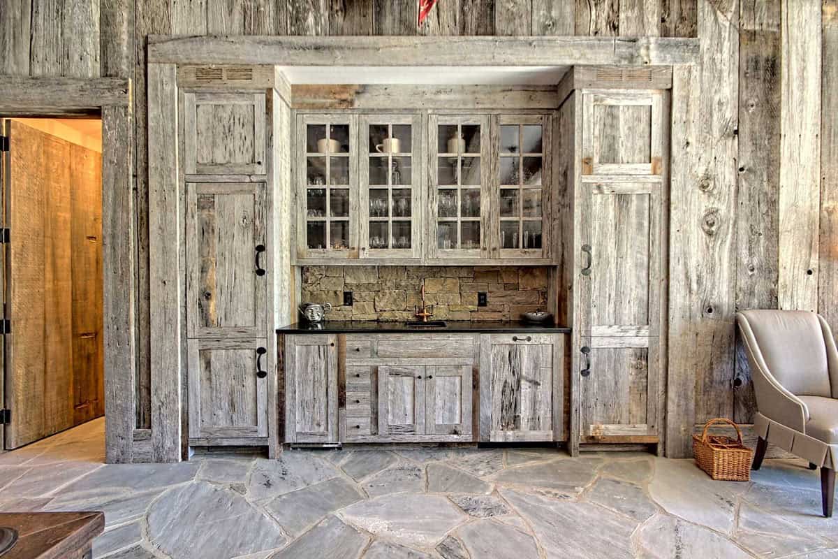 farmhouse style home bar