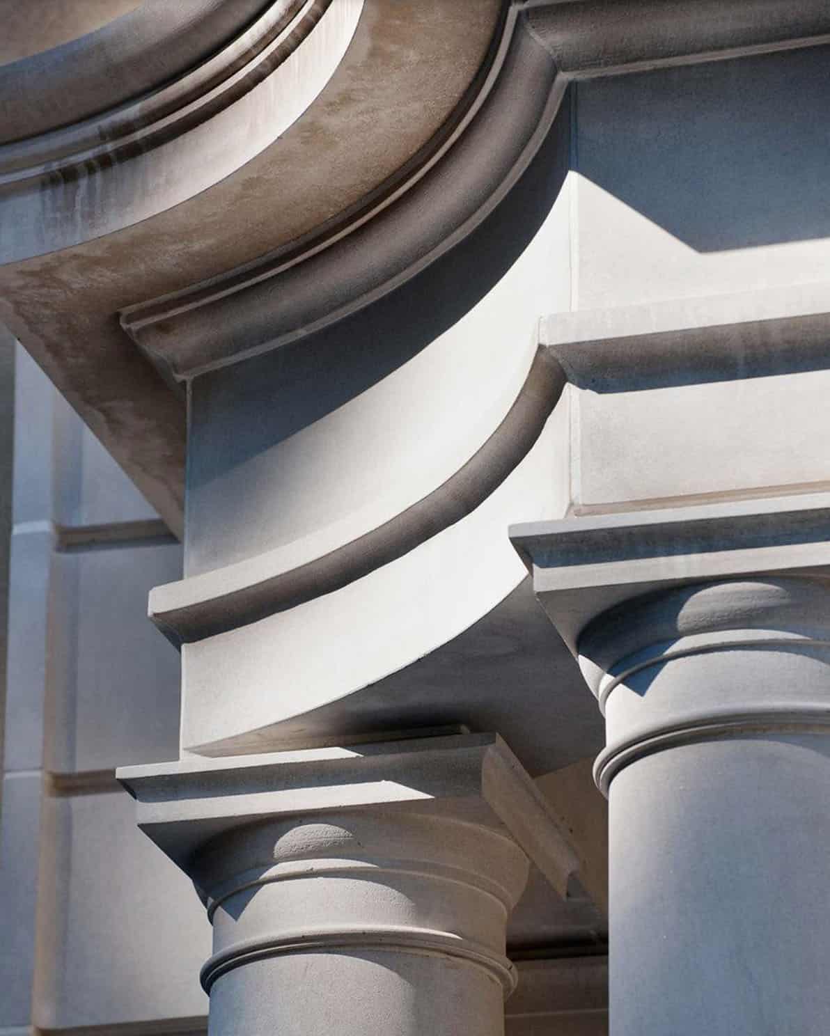 french country house exterior column detail
