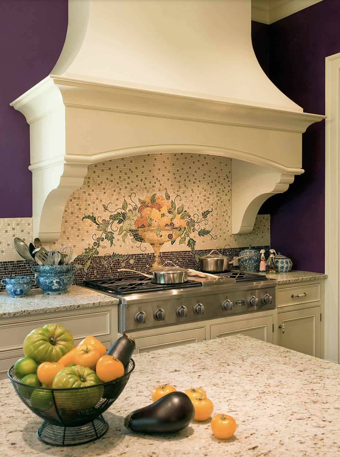 traditional style kitchen range wall