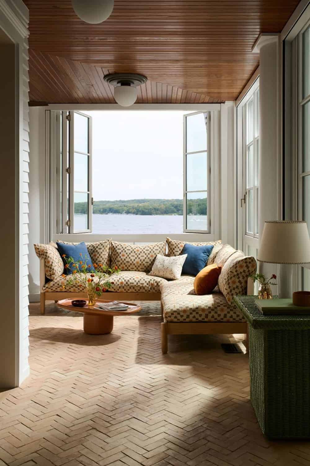 contemporary enclosed porch with large windows