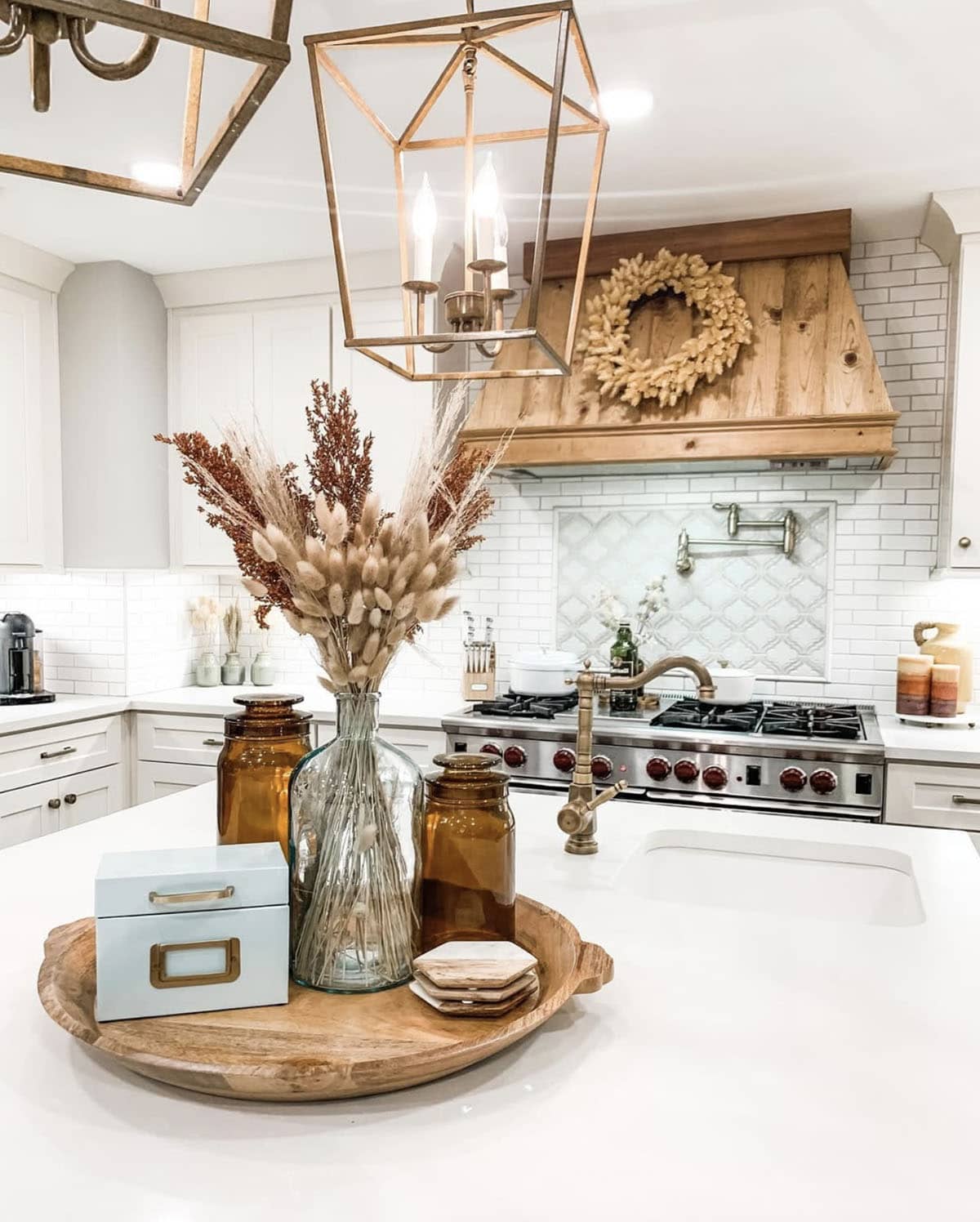 kitchen with fall decorations
