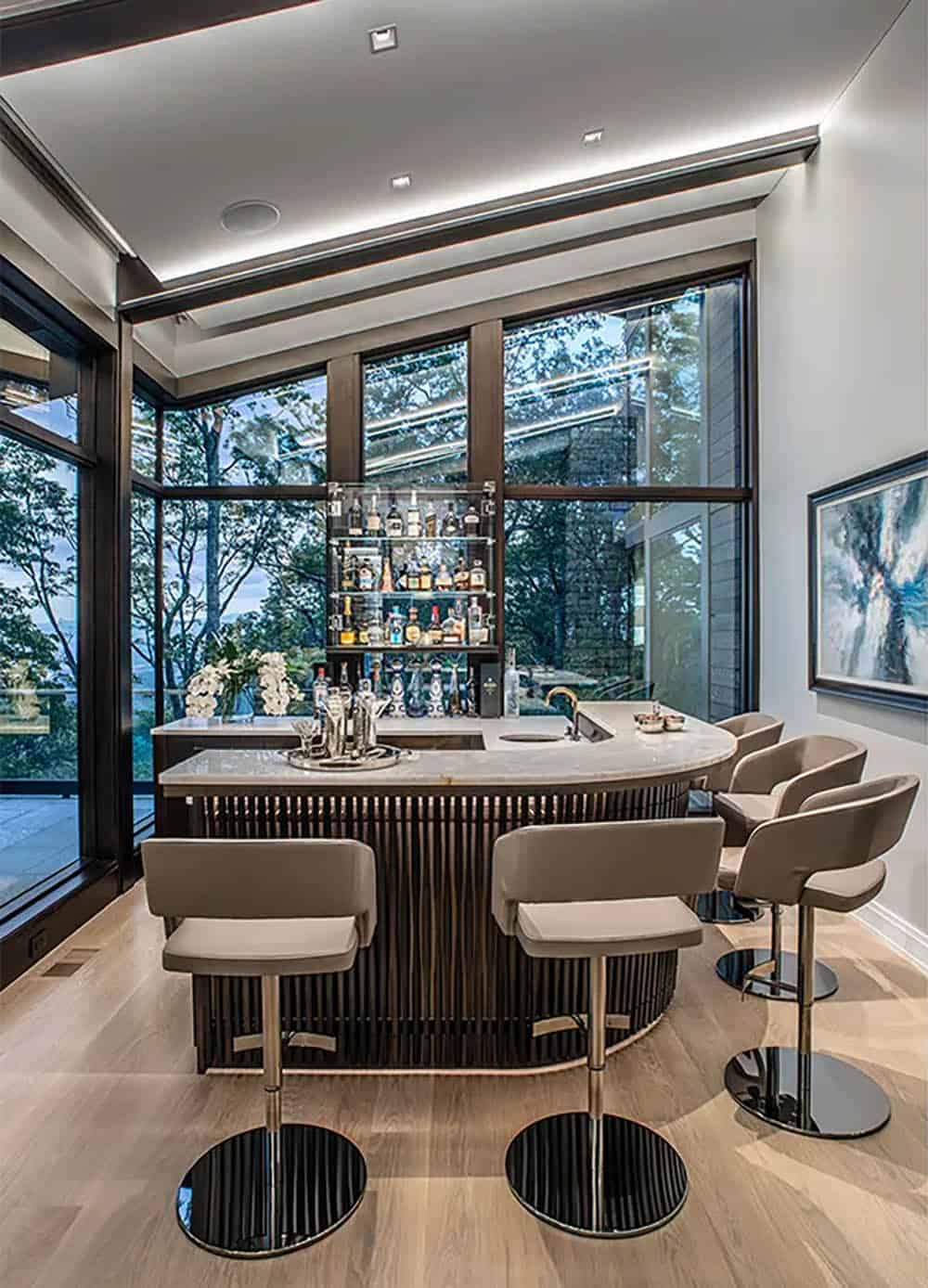 contemporary home bar