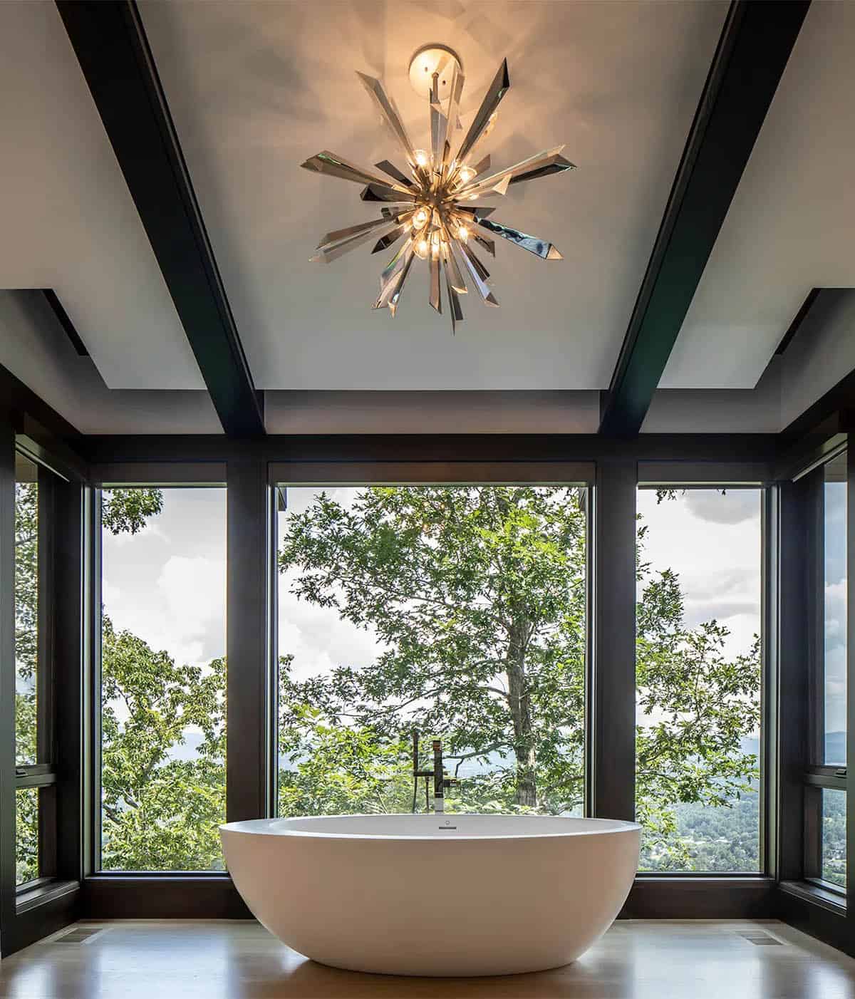 contemporary bathroom with a freestanding tub