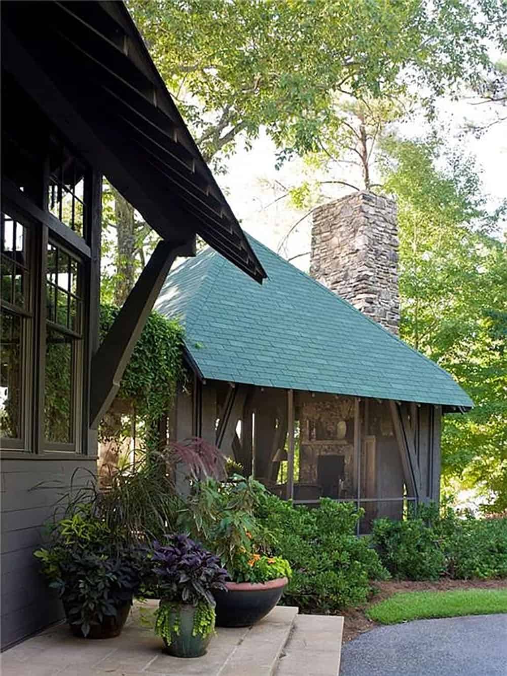rustic lake house exterior