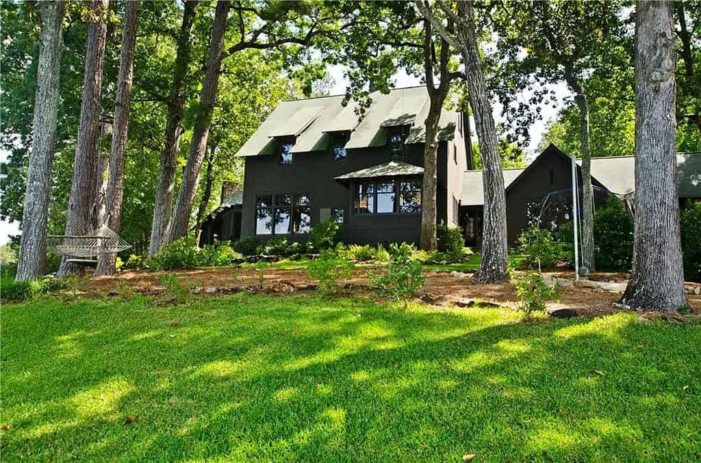 rustic lake house exterior