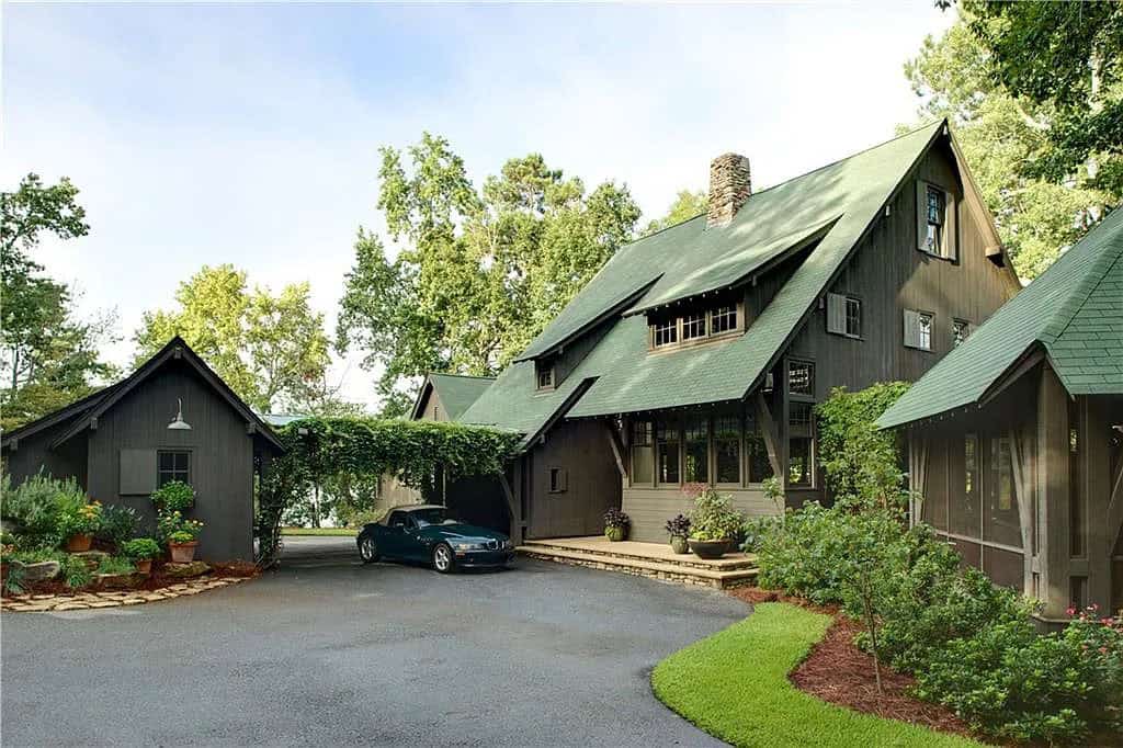 rustic lake house exterior