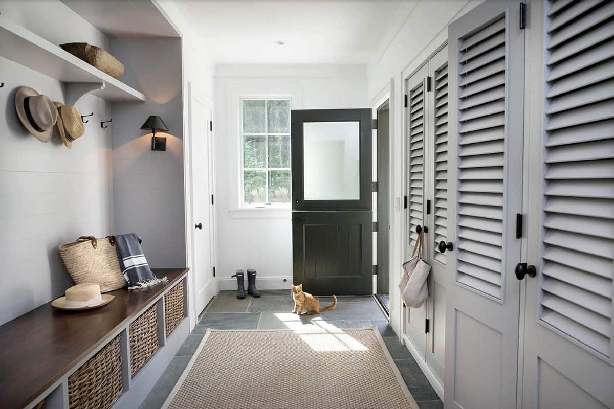 modern farmhouse style mudroom