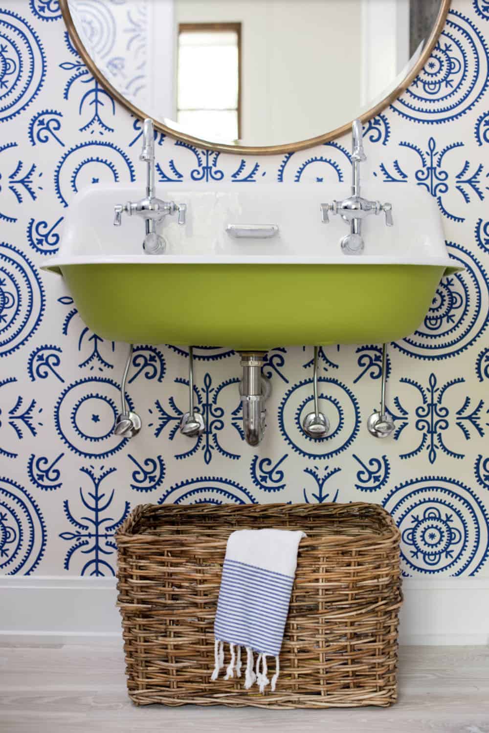 modern farmhouse style powder room