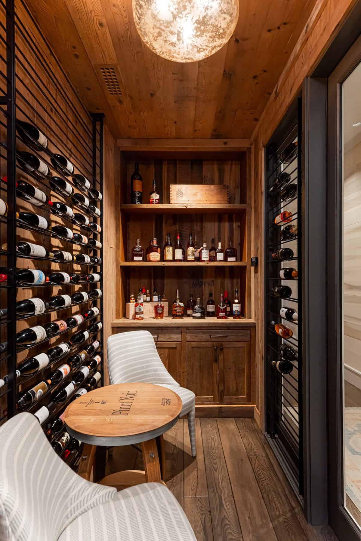 modern rustic wine cellar
