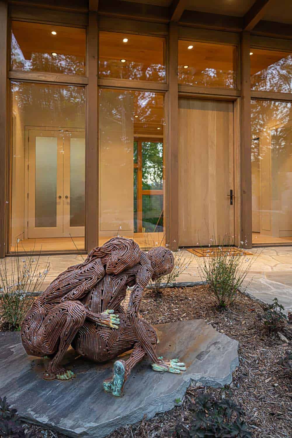modern mountain home exterior entry